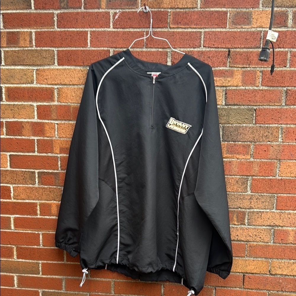 Black Windbreaker with White Trim Bryant University lacrosse